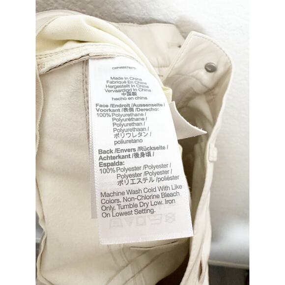 NWT Madewell The Perfect Vintage Straight Pant Size 27 Cream Faux Leather - Picture 6 of 13